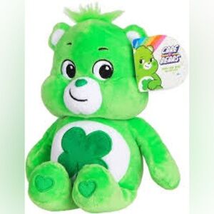 Care Bears Good Luck Bear Bright Green Plush with Shamrock NEW 9” NWT